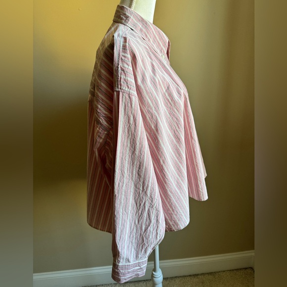 Isabel Etoile Marant Alanis Striped Cotton Shirt in Pale Pink - Picture 6 of 10